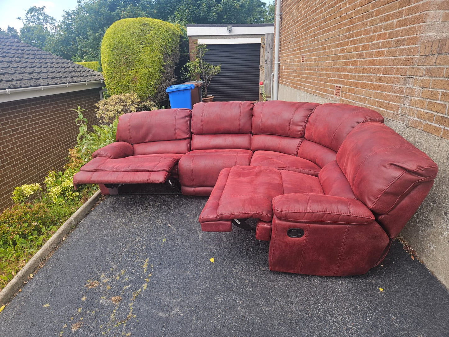 Large Red Corner Sofa