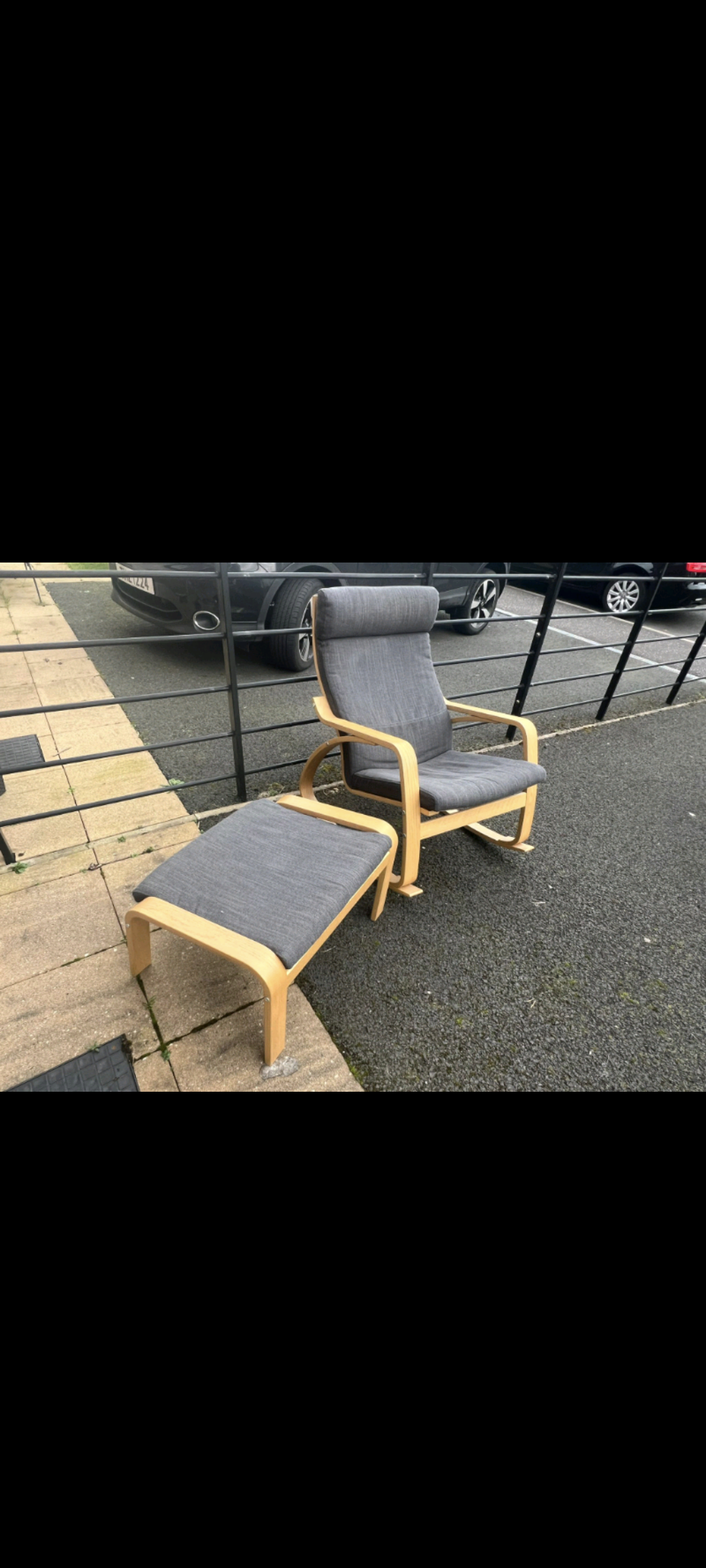 IKEA Easy Chair and Matching Footstool