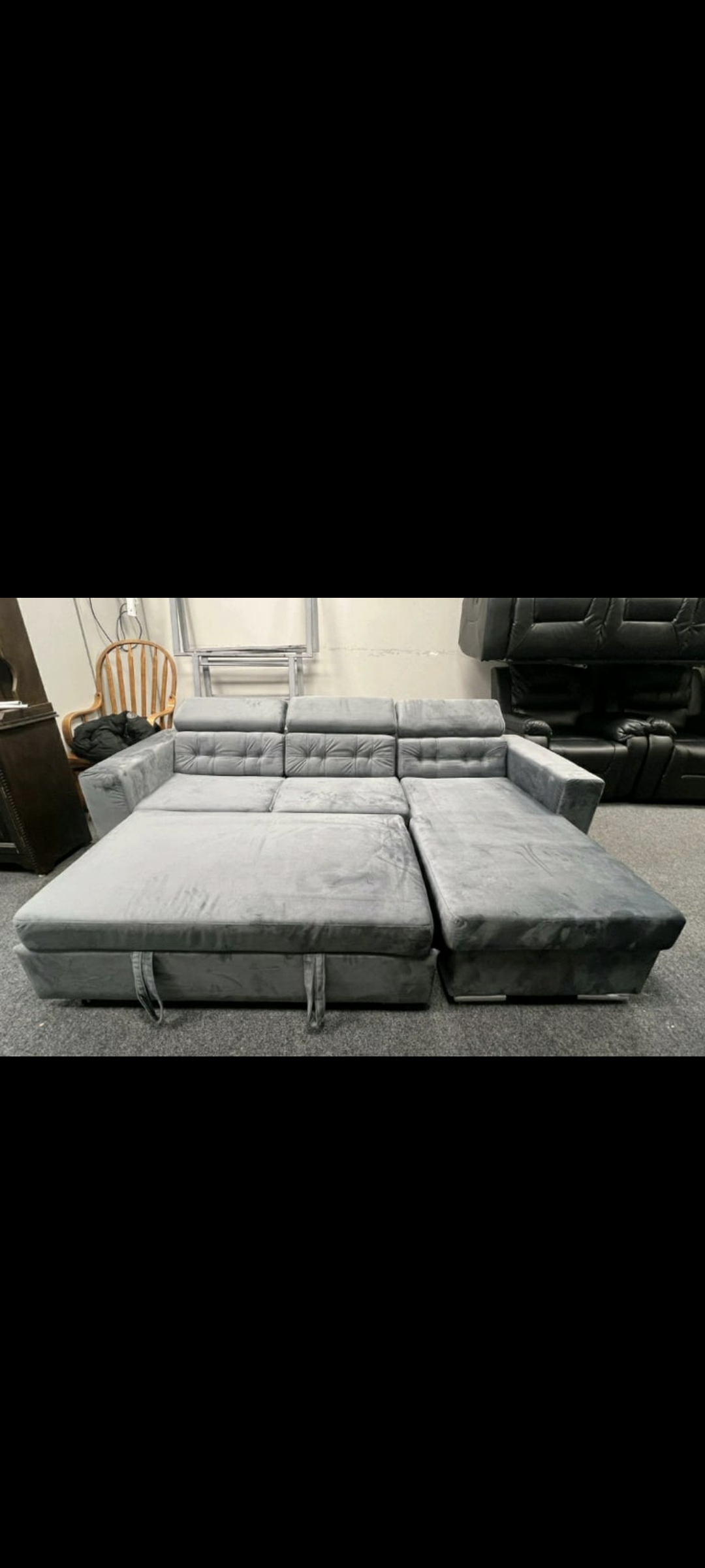 Sofa with ottoman storage & pull out bed