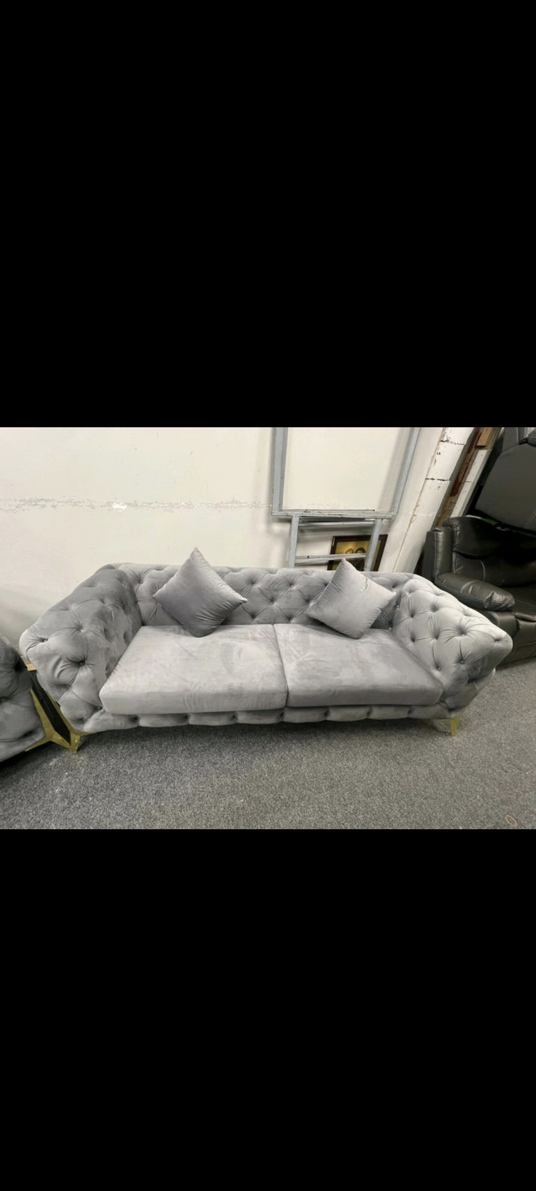 3&2 seater steel plush Cartier sofas