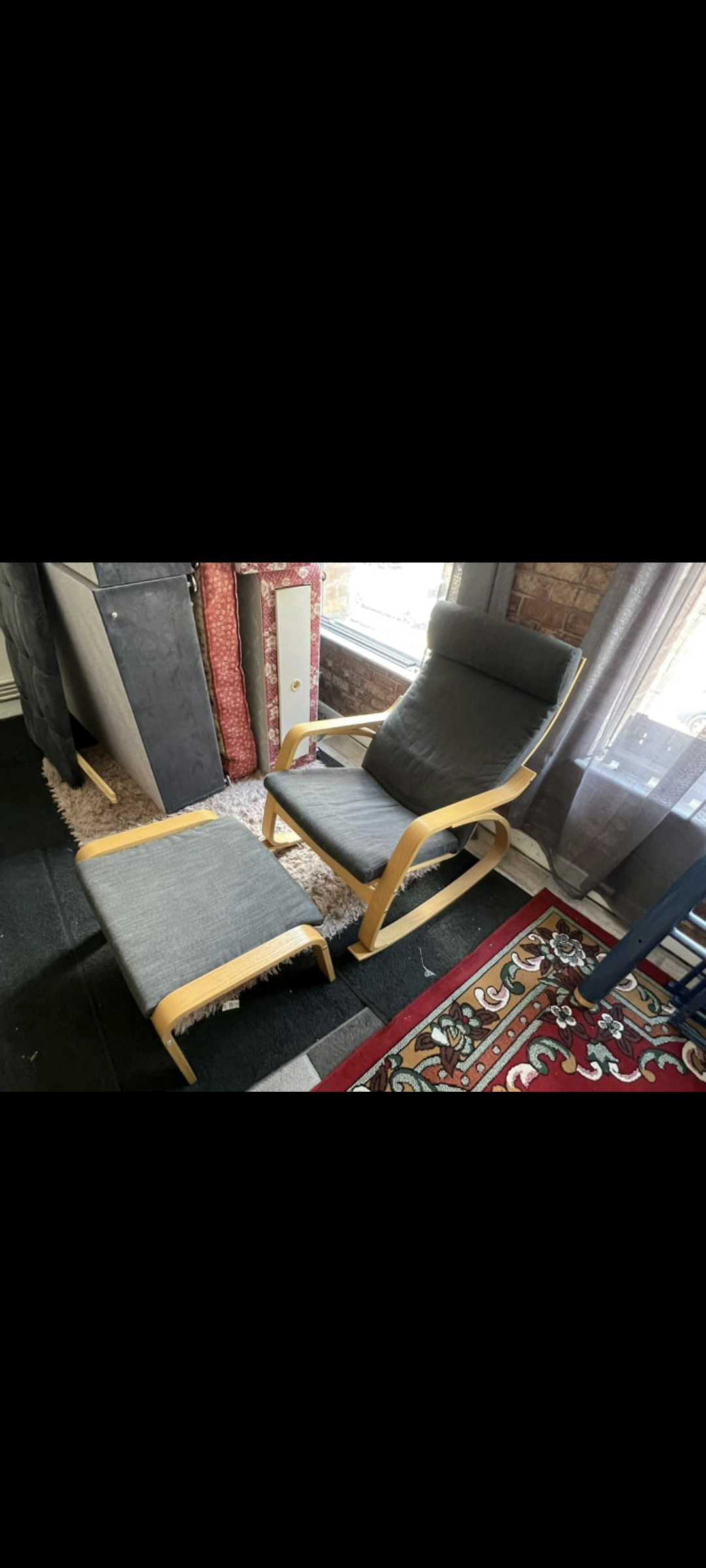 IKEA easy chair and footstool