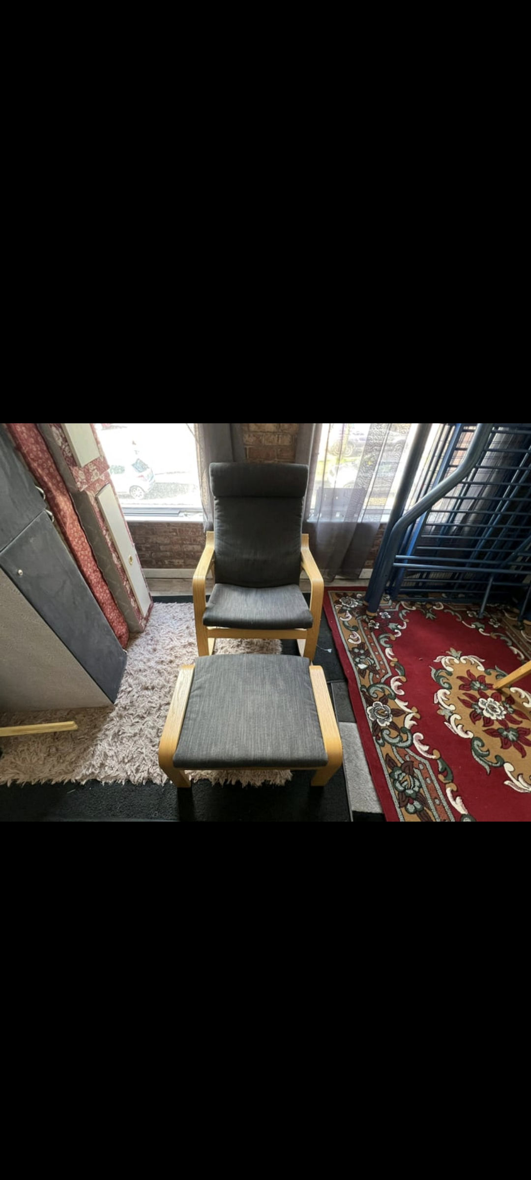 IKEA easy chair and footstool