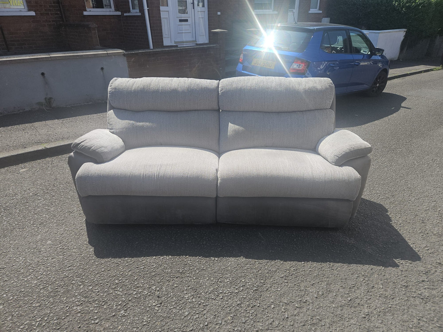 Reclining Two Seater Sofa in Grey