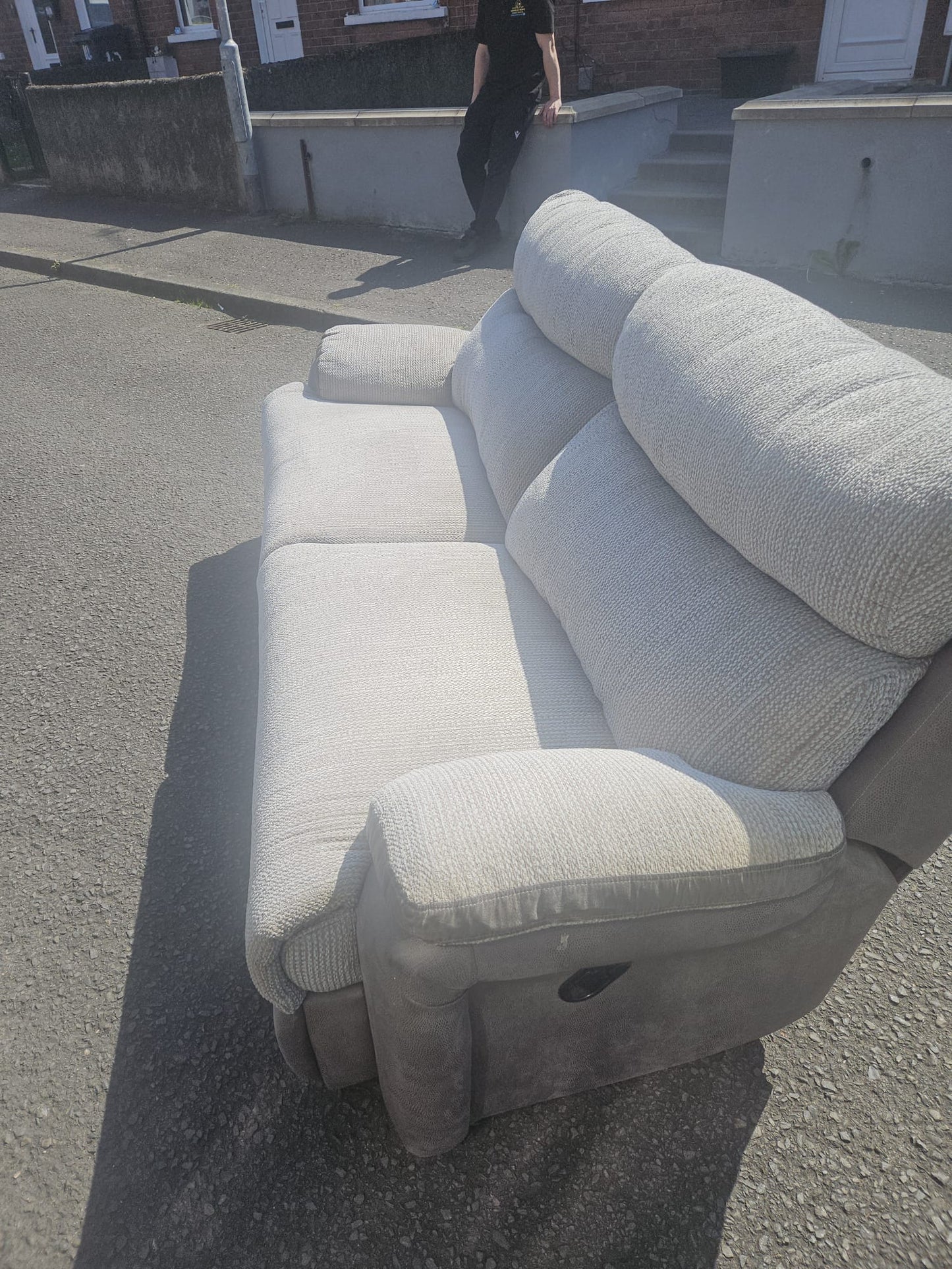 Reclining Two Seater Sofa in Grey